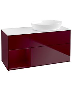 Villeroy und Boch Finion Waschtischunterschrank GA41HBHB 120cm, Abdeckplatte white matt, Emotion, Regale Peony matt lacquer, Peony Matt