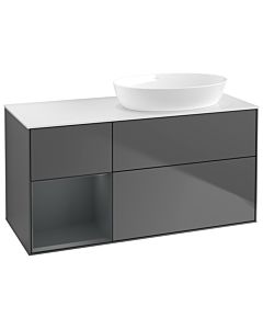 Villeroy und Boch Finion Villeroy und Boch Finion GA41HGGK 120cm, cover plate white matt, Emotion, shelves midnight matt lacquer, anthracite matt