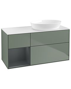 Villeroy und Boch Finion Villeroy und Boch Finion GA41HGGM 120cm, cover plate white matt, Emotion, shelves Midnight matt lacquer, Olive Matt Lacquer