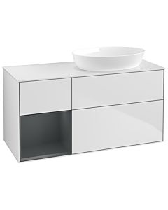 Villeroy und Boch Finion Villeroy und Boch Finion GA41HGMT 120cm, cover plate white matt, Emotion, shelves midnight matt lacquer, white matt lacquer