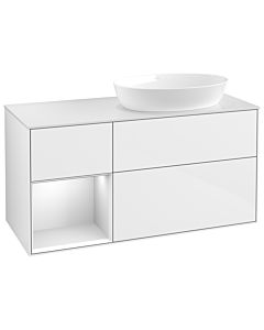 Villeroy und Boch Finion Villeroy und Boch Finion GA41MTGF 120cm, cover plate white matt, Emotion, shelves white matt lacquer, glossy white lacquer