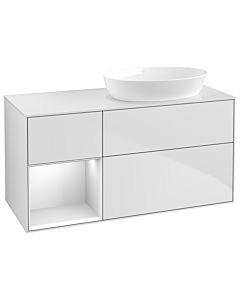Villeroy und Boch Finion Waschtischunterschrank GA41MTMT 120cm, Abdeckplatte white matt, Emotion, Regale White matt lacquer, White matt lacquer