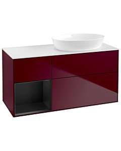 Villeroy und Boch Finion Villeroy und Boch Finion GA41PDHB 120cm, cover plate white matt, Emotion, shelves black matt lacquer, Peony Matt