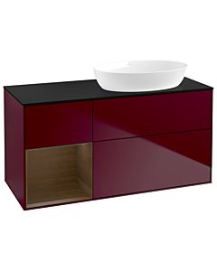 Villeroy und Boch Finion Villeroy und Boch Finion GA42GNHB 120cm, cover plate black matt, Emotion, shelves Walnut Veneer , Peony Matt