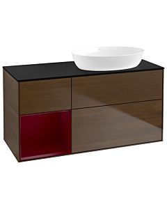 Villeroy und Boch Finion Villeroy und Boch Finion GA42HBGN 120cm, cover plate black matt, Emotion, shelves Peony matt lacquer, Peony veneer