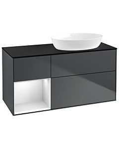 Villeroy und Boch Finion Villeroy und Boch Finion GA42MTHG 120cm, cover plate black matt, Emotion, shelves White matt lacquer, Midnight Blue Matt Lacquer