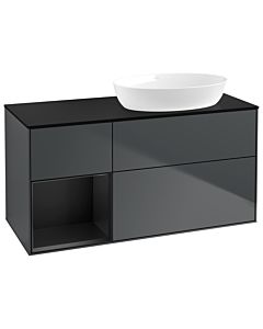 Villeroy und Boch Finion Villeroy und Boch Finion GA42PDHG 120cm, cover plate black matt, Emotion, shelves black matt lacquer, midnight Blue Matt Lacquer