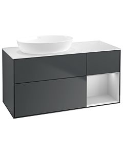 Villeroy und Boch Finion Waschtischunterschrank GA51GJHG 120cm, Abdeckplatte white matt, Emotion, Regale Light grey matt lacquer, Midnight Blue Matt Lacquer