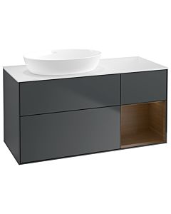 Villeroy und Boch Finion Villeroy und Boch Finion GA51GNHG 120cm, cover plate white matt, Emotion, shelves Walnut Veneer , Midnight Blue Matt Lacquer
