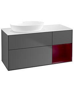 Villeroy und Boch Finion Villeroy und Boch Finion GA51HBGK 120cm, cover plate white matt, Emotion, shelves Peony matt lacquer, anthracite matt