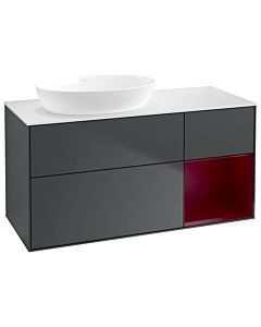 Villeroy und Boch Finion Waschtischunterschrank GA51HBHG 120cm, Abdeckplatte white matt, Emotion, Regale Peony matt lacquer, Midnight Blue Matt Lacquer