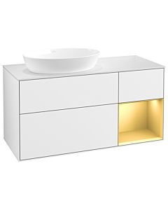 Villeroy und Boch Finion Villeroy und Boch Finion GA51HFGF 120cm, cover plate white matt, Emotion, shelves gold matt lacquer, glossy white lacquer