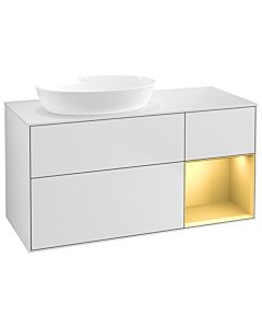 Villeroy und Boch Finion Villeroy und Boch Finion GA51HFMT 120cm, cover plate white matt, Emotion, shelves gold matt lacquer, white matt lacquer