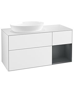 Villeroy und Boch Finion Villeroy und Boch Finion GA51HGGF 120cm, cover plate white matt, Emotion, shelves Midnight matt lacquer, Glossy white lacquer