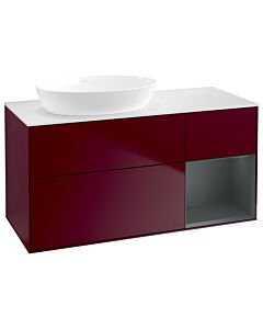 Villeroy und Boch Finion Villeroy und Boch Finion GA51HGHB 120cm, cover plate white matt, Emotion, shelves Midnight matt lacquer, Peony Matt