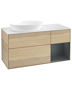 Villeroy und Boch Finion Villeroy und Boch Finion GA51HGPC 120cm, cover plate white matt, Emotion, shelves Midnight matt lacquer, Oak Veneer