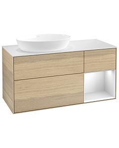 Villeroy und Boch Finion Waschtischunterschrank GA51MTPC 120cm, Abdeckplatte white matt, Emotion, Regale White matt lacquer, Oak Veneer