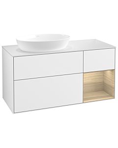Villeroy und Boch Finion Villeroy und Boch Finion GA51PCGF 120cm, cover plate white matt, Emotion, shelves Oak Veneer , glossy white lacquer