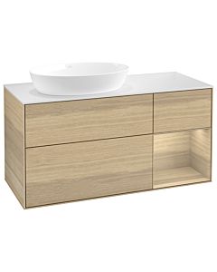 Villeroy und Boch Finion Waschtischunterschrank GA51PCPC 120cm, Abdeckplatte white matt, Emotion, Regale Oak Veneer, Oak Veneer