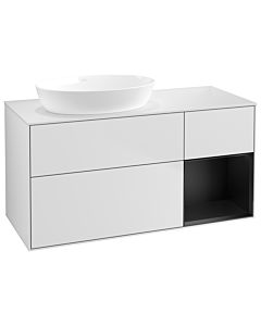 Villeroy und Boch Finion Villeroy und Boch Finion GA51PDMT 120cm, cover plate white matt, Emotion, shelves black matt lacquer, white matt lacquer
