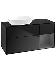 Villeroy und Boch Finion Villeroy und Boch Finion GA52GKPD 120cm, cover plate black matt, Emotion, shelves anthracite matt lacquer, black matt lacquer