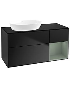 Villeroy und Boch Finion Villeroy und Boch Finion GA52GMPD 120cm, cover plate black matt, Emotion, shelves olive matt lacquer, black matt lacquer