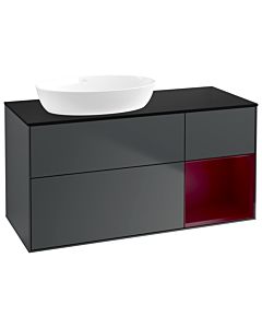 Villeroy und Boch Finion Villeroy und Boch Finion GA52HBHG 120cm, cover plate black matt, Emotion, shelves Peony matt lacquer, midnight Blue Matt Lacquer