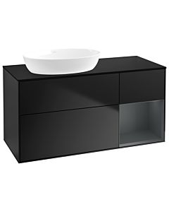 Villeroy und Boch Finion Villeroy und Boch Finion GA52HGPD 120cm, cover plate black matt, Emotion, shelves midnight matt lacquer, black matt lacquer