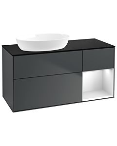 Villeroy und Boch Finion Villeroy und Boch Finion GA52MTHG 120cm, cover plate matt black, Emotion, shelves white matt lacquer, midnight Blue Matt Lacquer