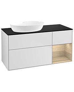 Villeroy und Boch Finion Villeroy und Boch Finion GA52PCMT 120cm, cover plate black matt, Emotion, shelves Oak Veneer , white matt lacquer