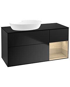 Villeroy und Boch Finion Villeroy und Boch Finion GA52PCPD 120cm, cover plate black matt, Emotion, shelves Oak Veneer , black matt lacquer
