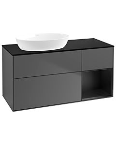 Villeroy und Boch Finion Villeroy und Boch Finion GA52PDGK 120cm, cover plate black matt, Emotion, shelves black matt lacquer, anthracite matt