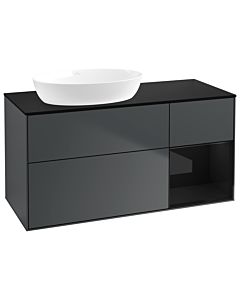 Villeroy und Boch Finion Villeroy und Boch Finion GA52PHHG 120cm, cover plate black matt, Emotion, shelves Glossy black lacquer, Midnight Blue Matt Lacquer