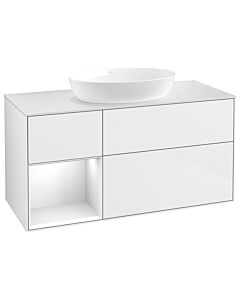 Villeroy und Boch Finion Villeroy und Boch Finion GA61GFGF 120cm, cover plate white matt, Emotion, shelves Glossy white lacquer, Glossy white lacquer