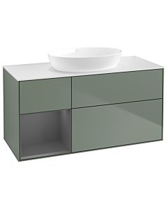 Villeroy und Boch Finion Villeroy und Boch Finion GA61GKGM 120cm, cover plate white matt, Emotion, shelves anthracite matt lacquer, Olive Matt Lacquer
