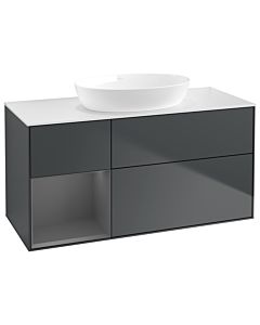 Villeroy und Boch Finion Villeroy und Boch Finion GA61GKHG 120cm, cover plate white matt, Emotion, shelves anthracite matt lacquer, midnight Blue Matt Lacquer