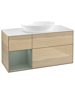 Villeroy und Boch Finion Villeroy und Boch Finion GA61GMPC 120cm, cover plate white matt, Emotion, shelves olive matt lacquer, Oak Veneer