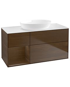 Villeroy und Boch Finion GA61GNGN 120cm, plaque de recouvrement blanc mat, emotion, étagères Walnut Veneer , placage Walnut Veneer
