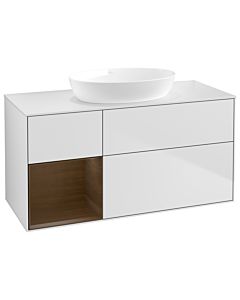 Villeroy und Boch Finion Villeroy und Boch Finion GA61GNMT 120cm, cover plate white matt, Emotion, shelves Walnut Veneer , white matt lacquer