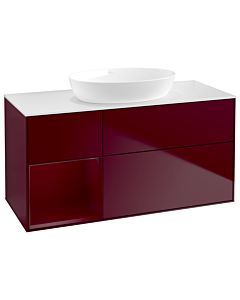 Villeroy und Boch Finion Villeroy und Boch GA61HBHB 120cm, plaque de recouvrement blanc mat, Emotion, étagères Peony laqué mat, Peony Matt