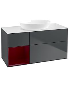 Villeroy und Boch Finion Villeroy und Boch Finion GA61HBHG 120cm, cover plate white matt, Emotion, shelves Peony matt lacquer, midnight Blue Matt Lacquer