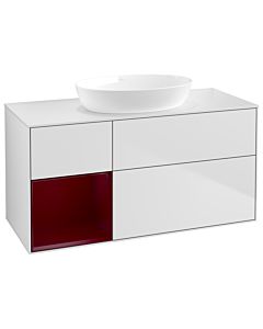 Villeroy und Boch Finion Waschtischunterschrank GA61HBMT 120cm, Abdeckplatte white matt, Emotion, Regale Peony matt lacquer, White matt lacquer