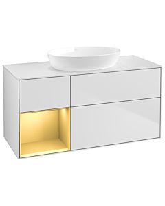 Villeroy und Boch Finion Villeroy und Boch Finion GA61HFMT 120cm, cover plate white matt, Emotion, shelves gold matt lacquer, white matt lacquer