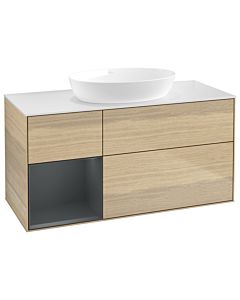 Villeroy und Boch Finion Villeroy und Boch Finion GA61HGPC 120cm, cover plate white matt, Emotion, shelves Midnight matt lacquer, Oak Veneer