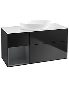 Villeroy und Boch Finion Villeroy und Boch Finion GA61HGPD 120cm, cover plate white matt, Emotion, shelves midnight matt lacquer, black matt lacquer
