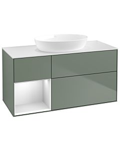 Villeroy und Boch Finion Villeroy und Boch Finion GA61MTGM 120cm, cover plate white matt, Emotion, shelves white matt lacquer, Olive Matt Lacquer