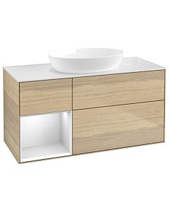 Villeroy und Boch Finion Villeroy und Boch Finion GA61MTPC 120cm, cover plate white matt, Emotion, shelves white matt lacquer, Oak Veneer