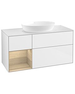 Villeroy und Boch Finion Villeroy und Boch Finion GA61PCGF 120cm, cover plate white matt, Emotion, shelves Oak Veneer , glossy white lacquer