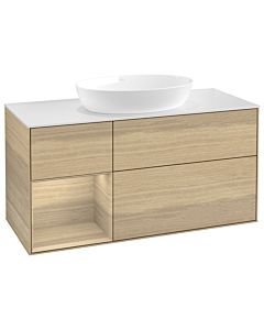 Villeroy und Boch Finion Waschtischunterschrank GA61PCPC 120cm, Abdeckplatte white matt, Emotion, Regale Oak Veneer, Oak Veneer