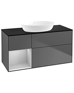 Villeroy und Boch Finion Villeroy und Boch Finion GA62GJGK 120cm, cover plate black matt, Emotion, shelves light gray matt lacquer, anthracite matt